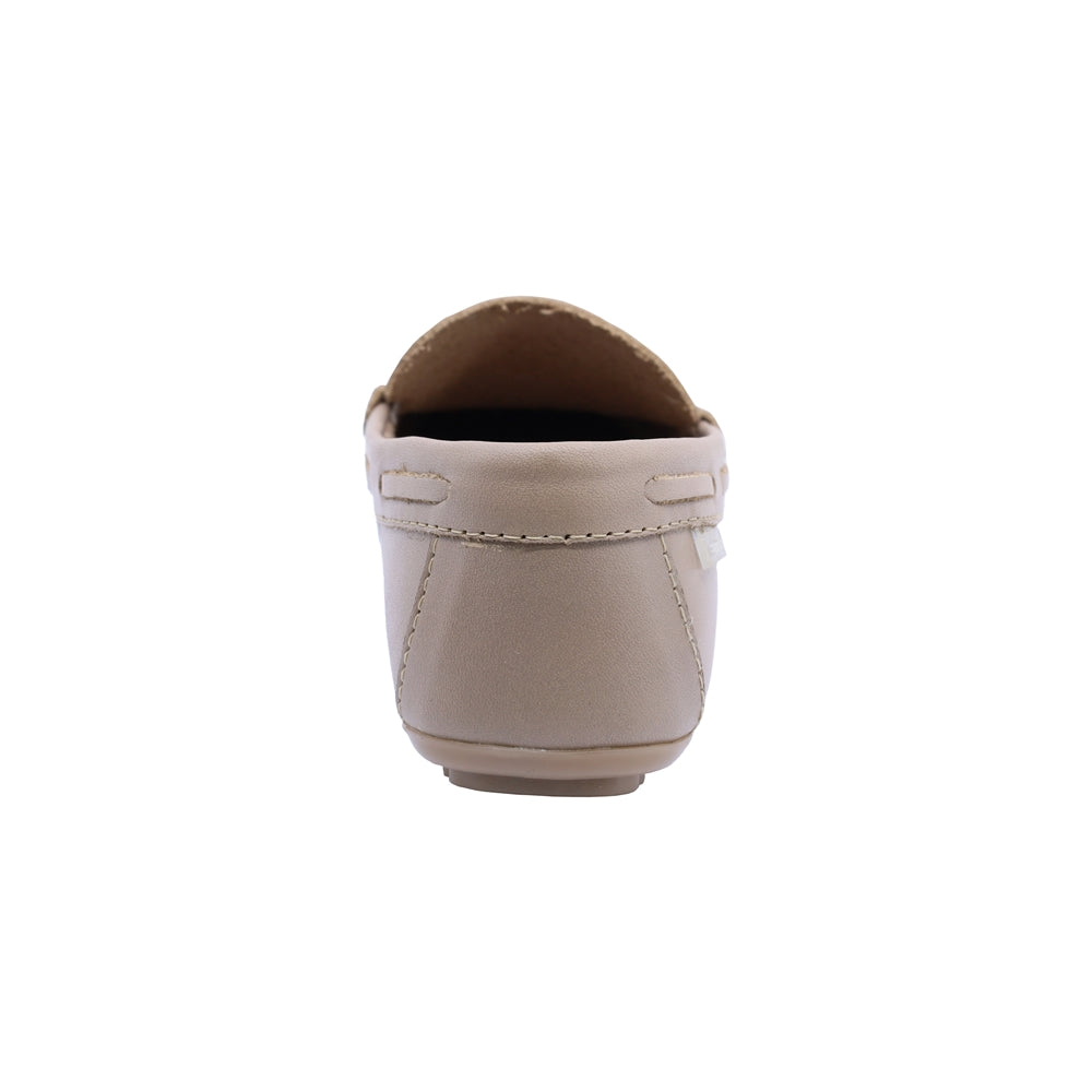 Mocasin para niña Coqueta piel color Beige Malaga