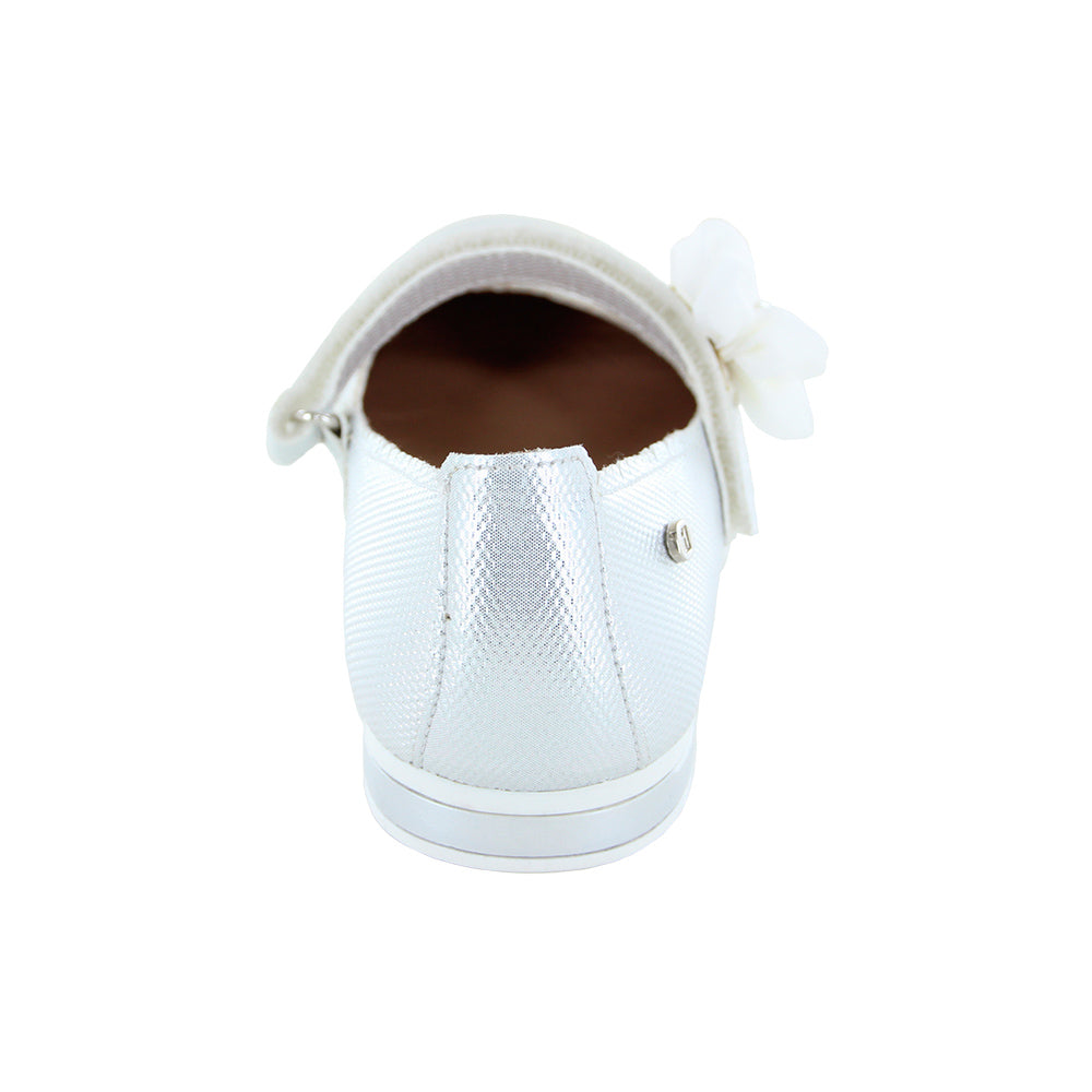 Balerina Coqueta para niña en sintético perla Miranda con flor decorativa