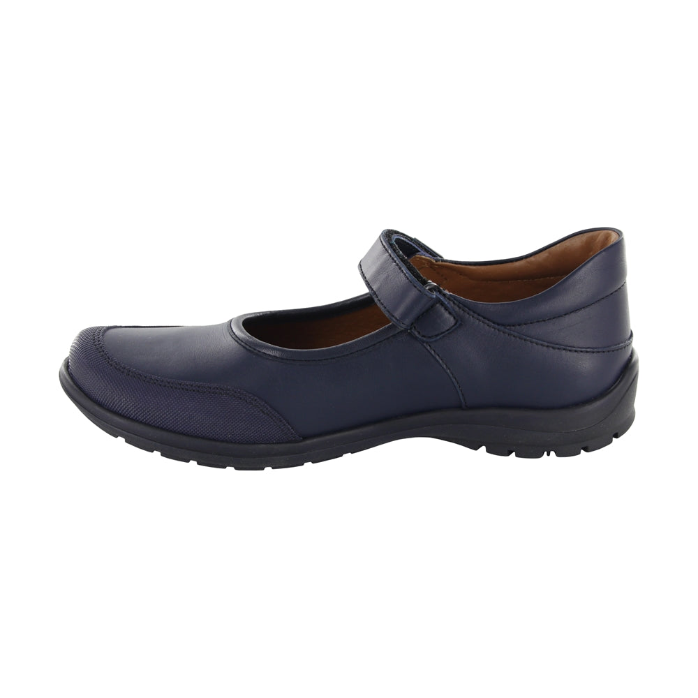 Zapato escolar Coqueta para niña en piel azul marino Danna anti-raspaduras