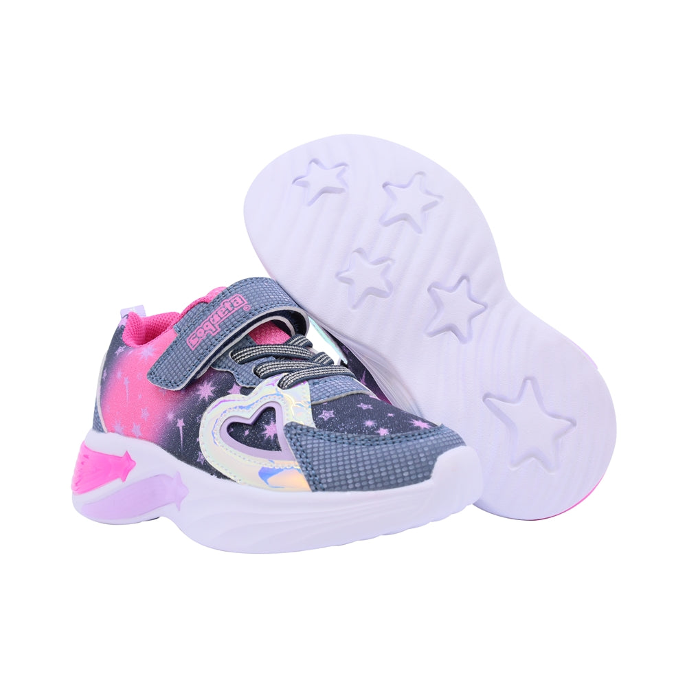 Tenis Coqueta para niña en sintético azul Two con corazón decorativo