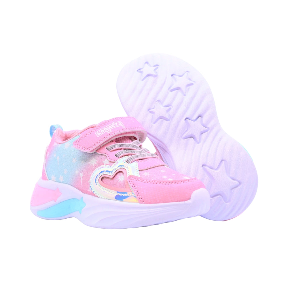 Tenis Coqueta para niña en sintético rosa Two con corazón decorativo