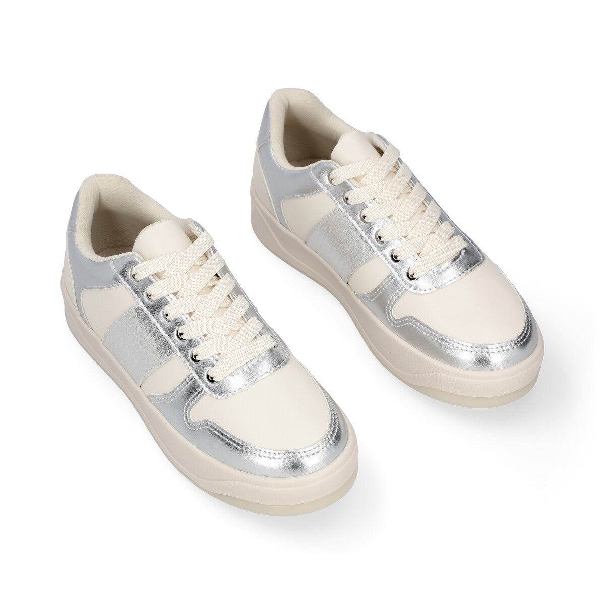 SNEAKER SPORT DAMA 653501 BLANCO/PLATA CAPA DE OZONO