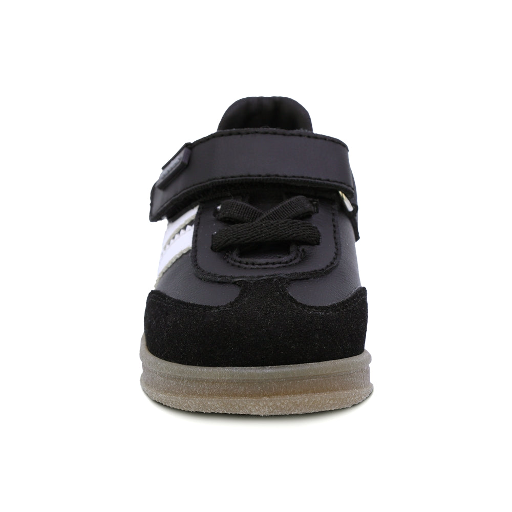 TENIS AUDAZ PARA NIÑO DE SINTÉTICO COLOR NEGRO TEDDY CON FRANJAS BLANCAS