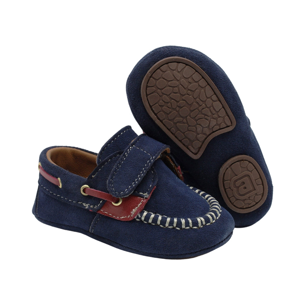 Zapato de vestir Audaz para niño Piel Azul MarinoSixty-two con tira de contacto