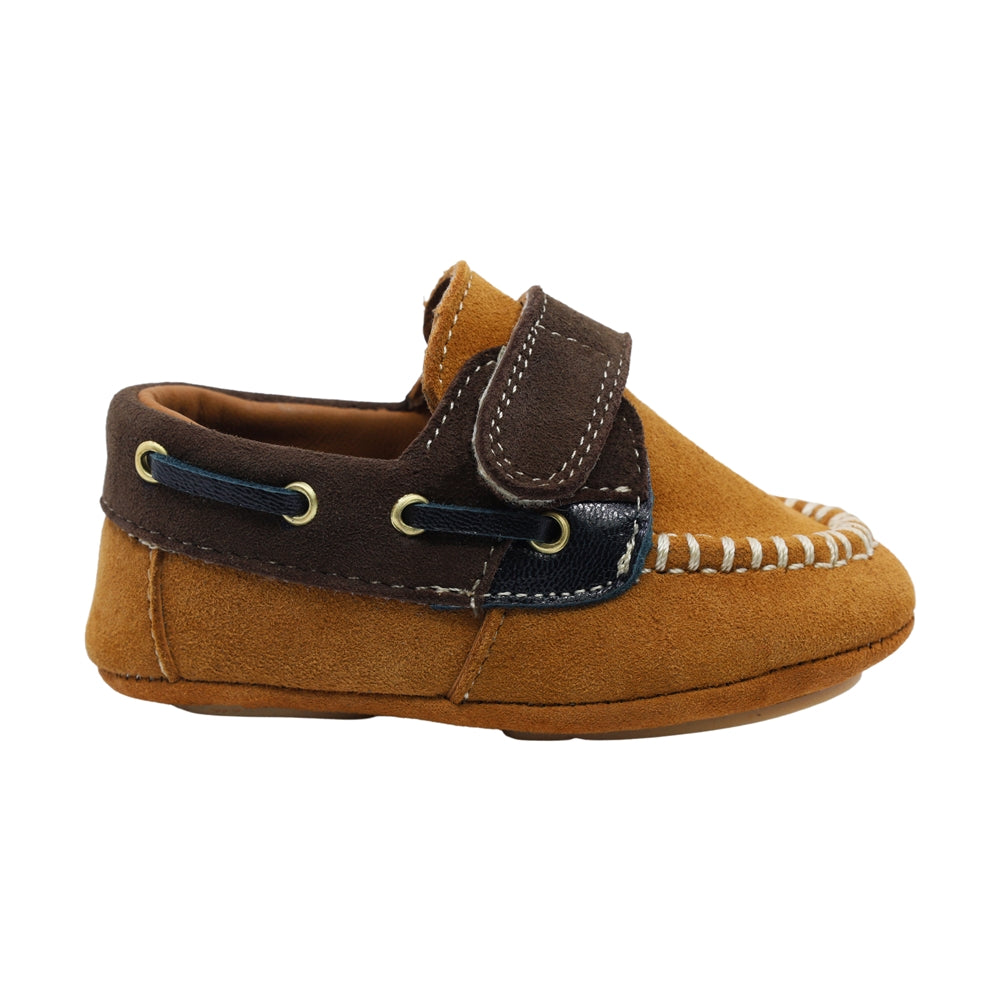 Zapato de vestir para niño Audaz Piel color Miel Sixty-two con tira de contacto