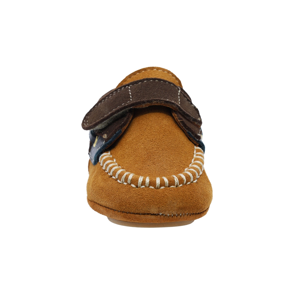 Zapato de vestir para niño Audaz Piel color Miel Sixty-two con tira de contacto