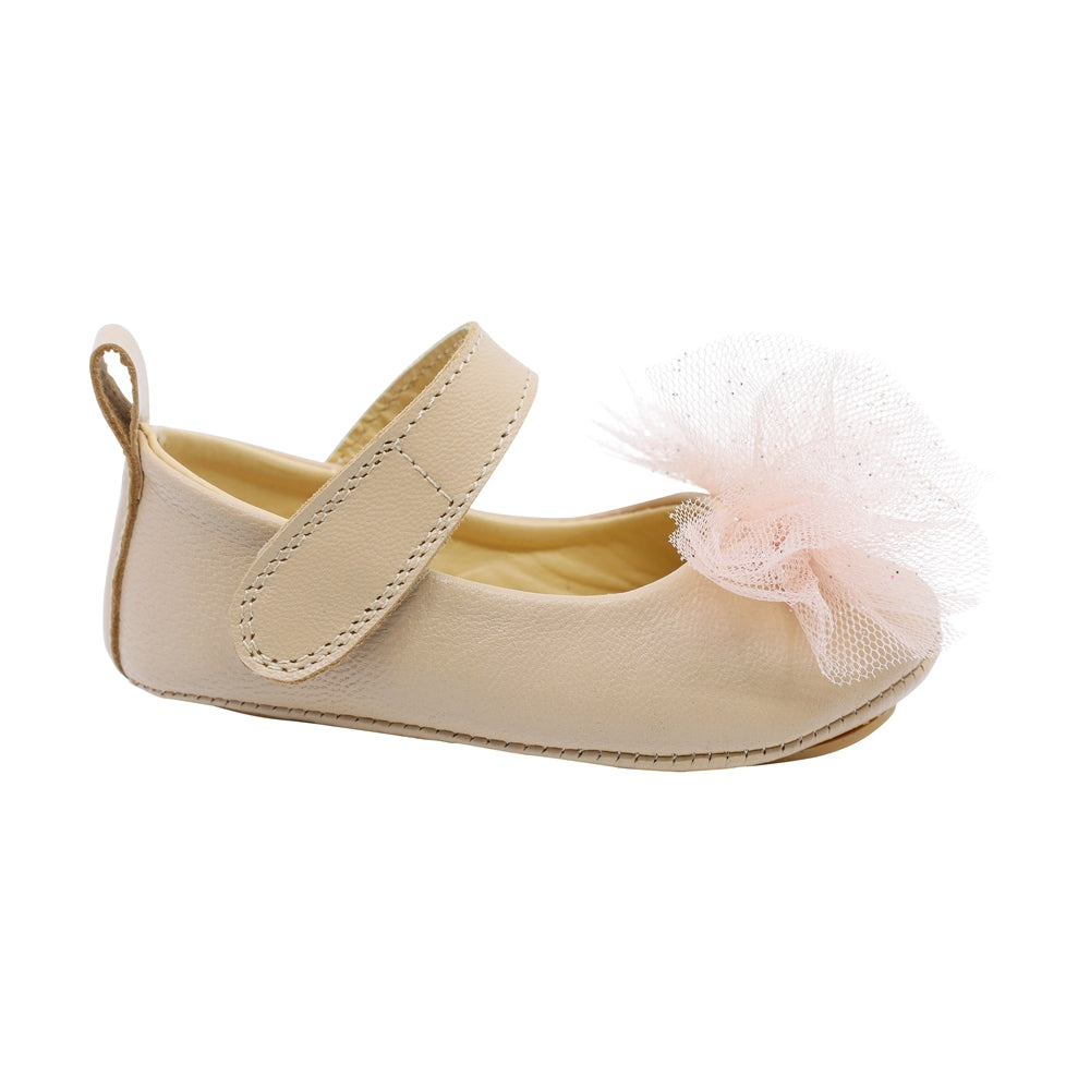 Balerina Coqueta para niña Piel Beige Sixty-five con tira de contacto