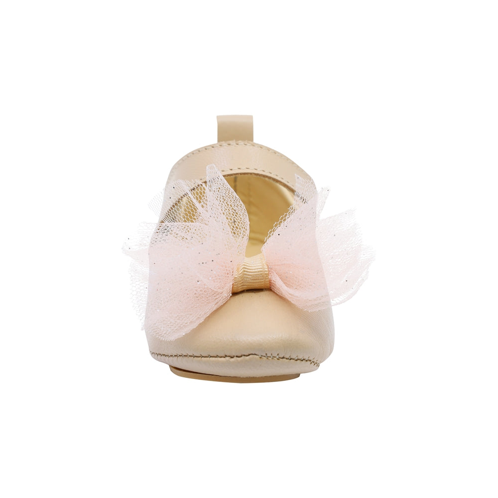 Balerina Coqueta para niña Piel Beige Sixty-five con tira de contacto