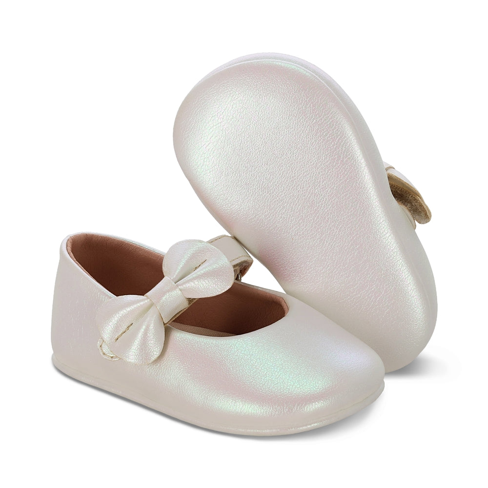 Balerina Coqueta para niña en sintético perla daniel con tira de contacto