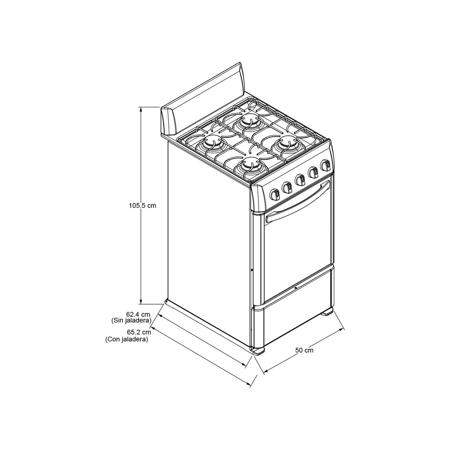 Estufa Al Piso Gas Acros 20" Gris acero AW5300D