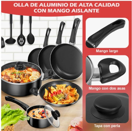 Kit Completo de Cocina NOVRY® 22 Piezas Antiadherente + Accesorios