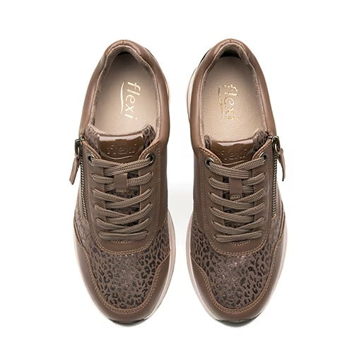 Derby Casual Flexi para Mujer Estilo 138301 Taupe