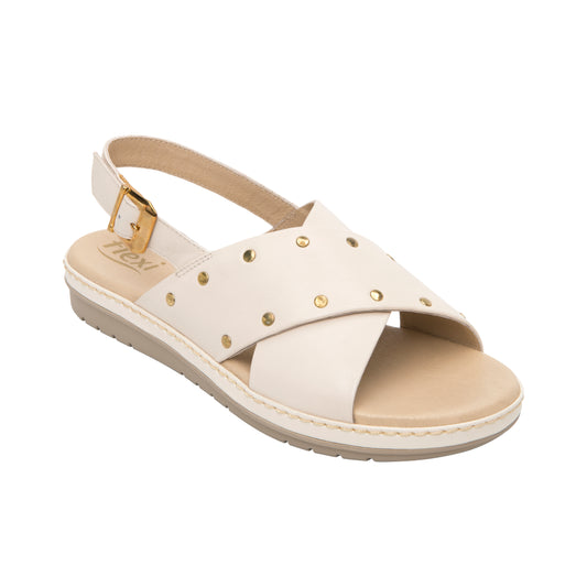 SANDALIA DAMA 100233 CREMA PEONIA