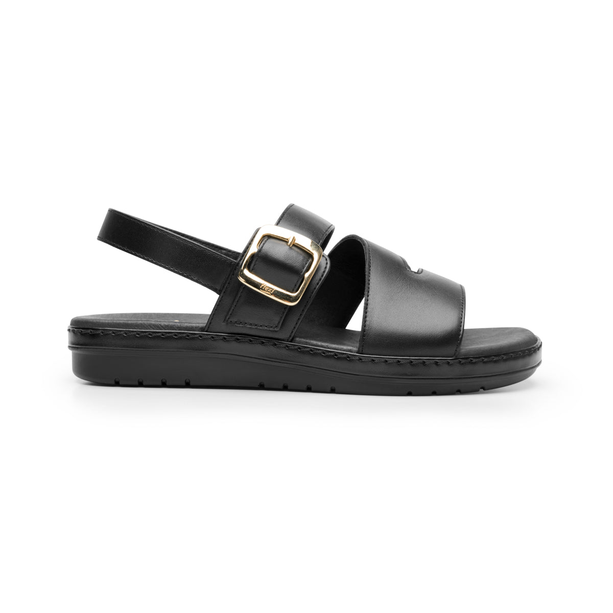 Sandalia Casual De Piso Flexi para Mujer con 100% Piel Estilo 100237 Negro