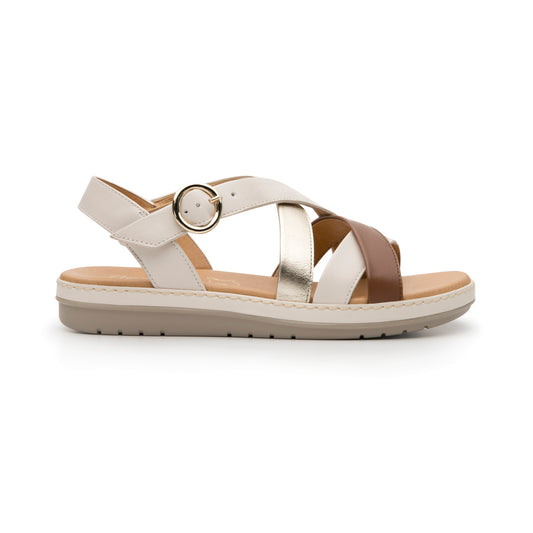 Sandalia Casual De Piso Flexi para Mujer con 100% Piel Estilo 100238 Multicolor
