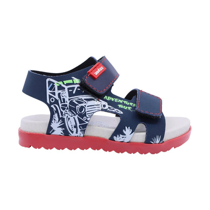 Sandalia Audaz para niño en sintético azul Cameron con diseño náutico