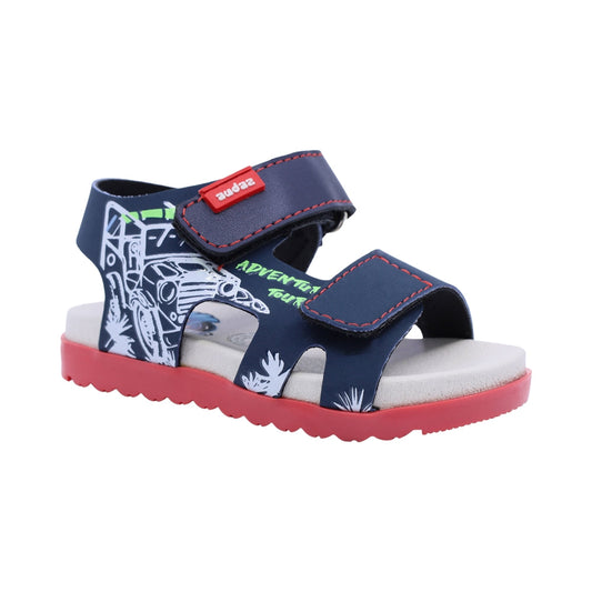 Sandalia Audaz para niño en sintético azul Cameron con diseño náutico
