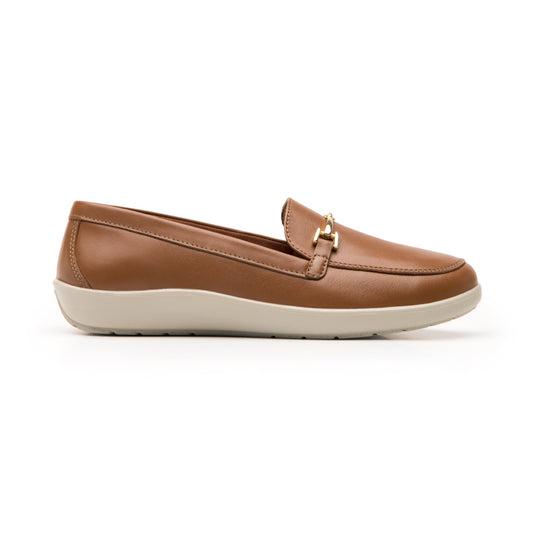 Mocasín Con Herraje Flexi para Mujer con Walking Soft Estilo 101908 Café