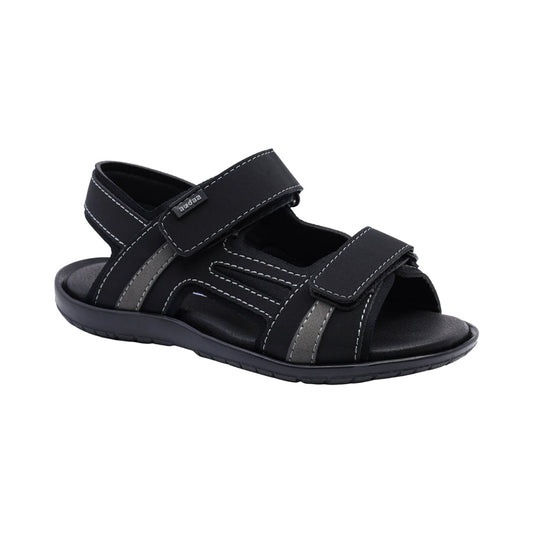 Sandalia para niño Audaz de material sintético color negro Reactor con ajuste de tira de contacto