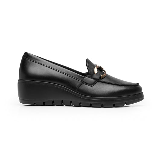 Mocasín Confort Con Cuña Flexi para Mujer Estilo 104830 Negro