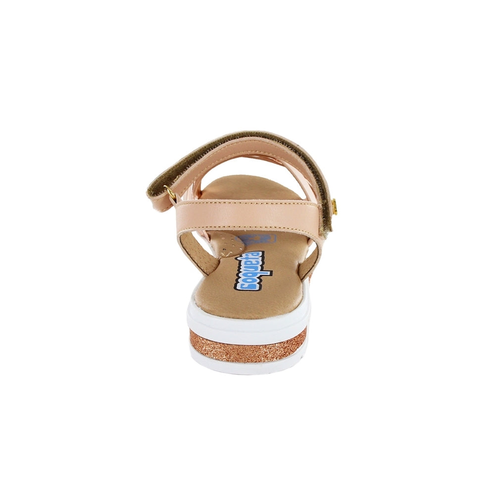 Sandalias Coqueta para niña en sintético beige Casandra con ajuste seguro
