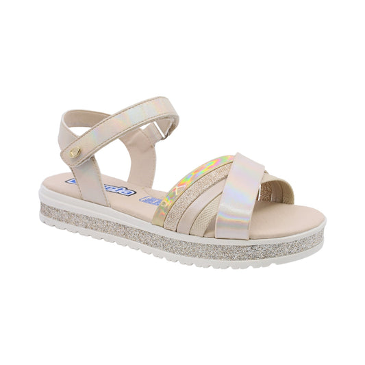 Sandalias para niña Coqueta material sintético color oro Casandra con ajuste seguro