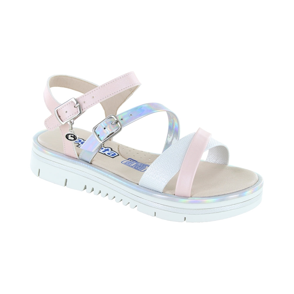 Sandalias Coqueta para niña en sintético rosa Valentina diseño trenzado