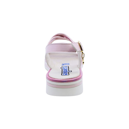 Sandalia Coqueta para niña en charol rosa Valentina con hebilla.