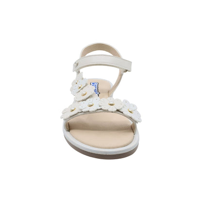 Sandalias Coqueta para niña en sintético perla Yalitza con diseño floral