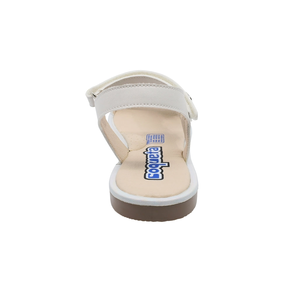Sandalias Coqueta para niña en sintético perla Yalitza con diseño floral