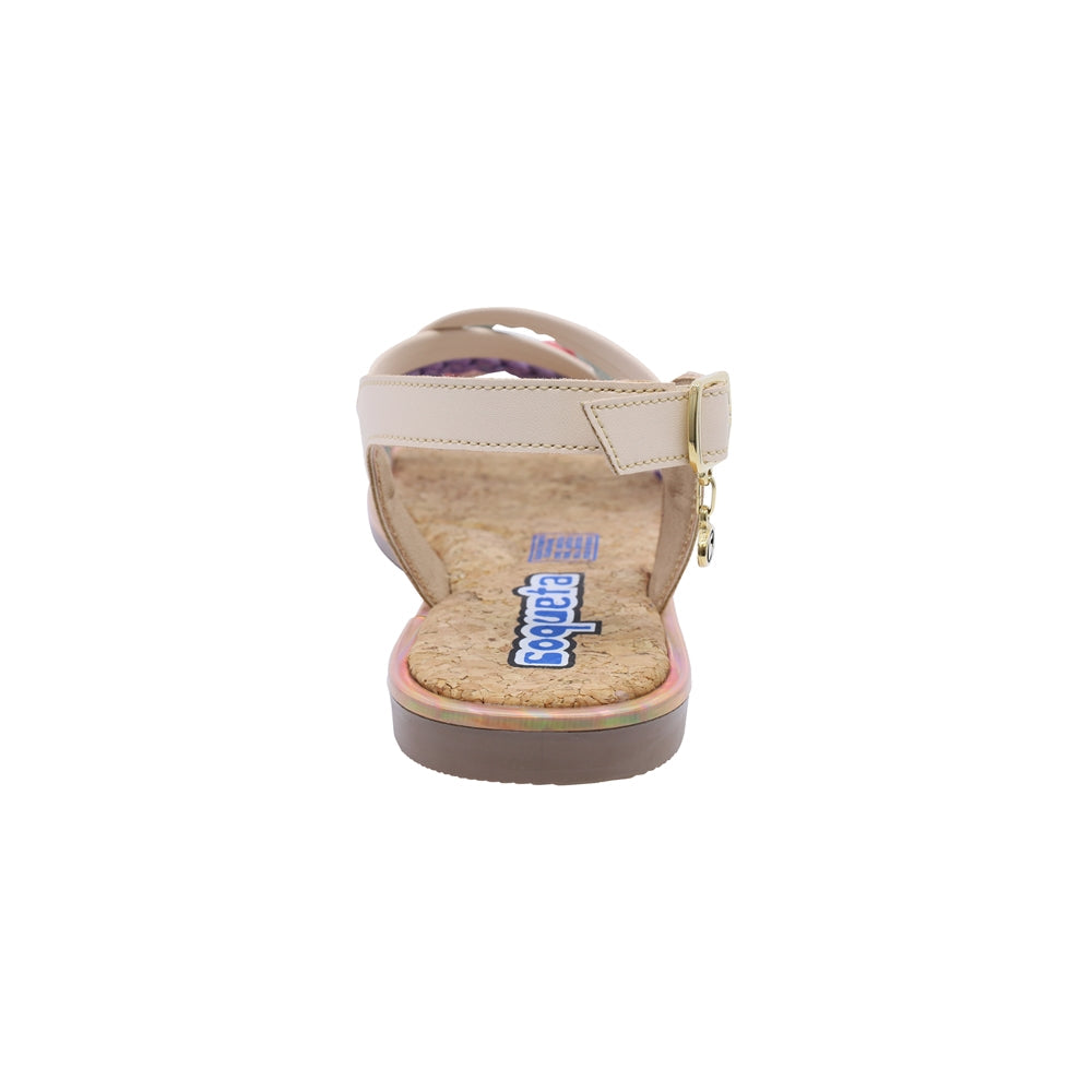 Sandalias Coqueta para niña en sintético beige Yalitza con diseño de tiras trenzadas