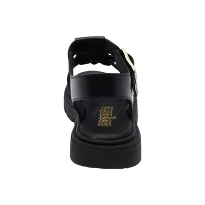 SANDALIA COQUETA PARA NIÑA COLOR NEGRO DE PIEL TOMASA CON HEBILLA