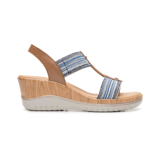 Sandalia De Plataforma Flexi para Mujer con Suavidad Estilo 113326 Azul