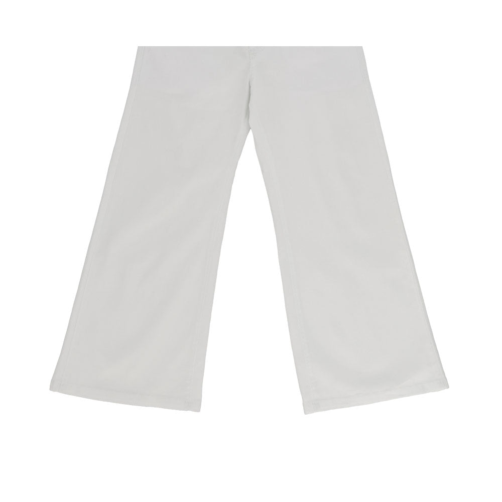 Pantalón Coqueta para niña de algodón blanco con pierna ancha