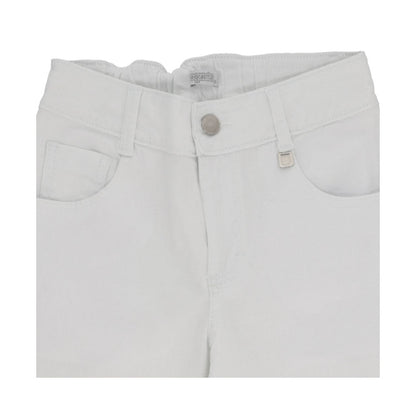 Pantalón Coqueta para niña de algodón blanco con pierna ancha