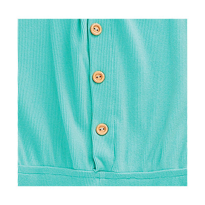Jumpsuit Coqueta para niña de rayón en  menta con botones frontales