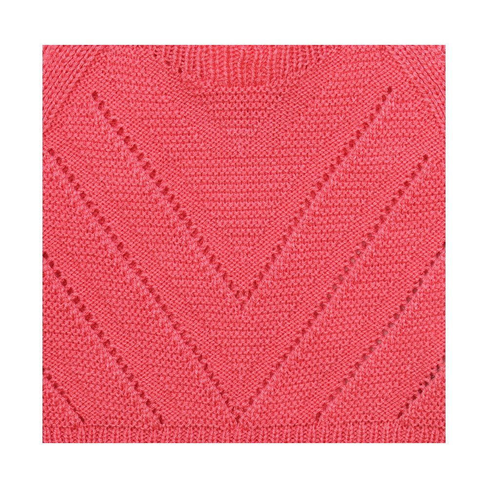 Blusa Coqueta para niña de acrílico en  rosa con tejido texturizado