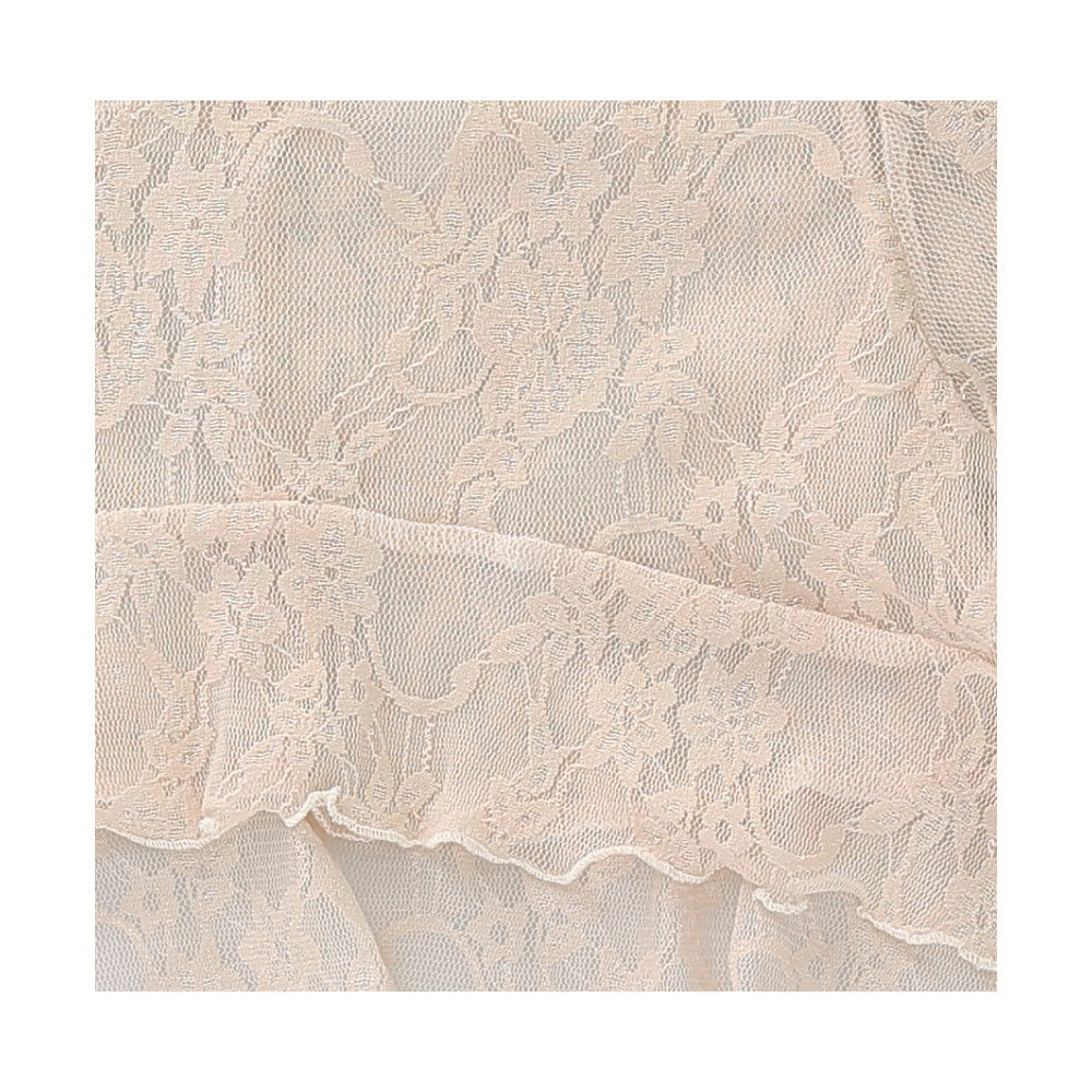 Blusa Coqueta para niña de poliéster en  beige con encaje