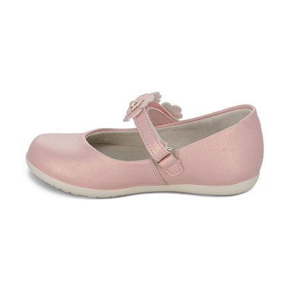 Balerina Coqueta para niña en sintético rosa Elisa con detalles de flores.