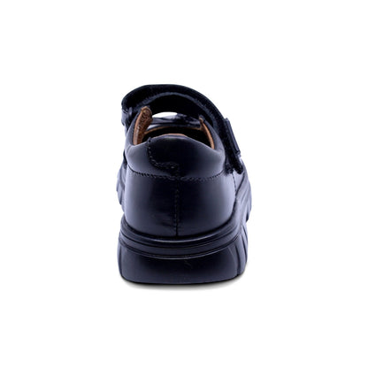 Zapato escolar Coqueta para niña de piel en negro Thunder con moño