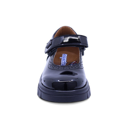 Zapato escolar Coqueta para niña de charol negro Thunder con perforado