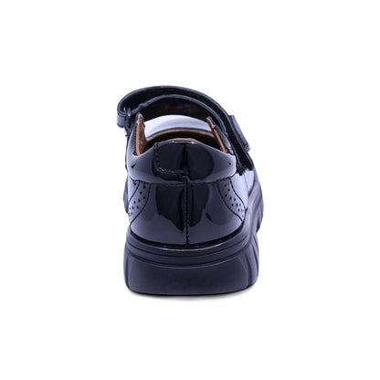 Zapato escolar Coqueta para niña de charol negro Thunder con perforado