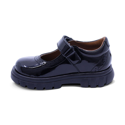 Zapato escolar Coqueta para niña de charol negro Thunder con perforado
