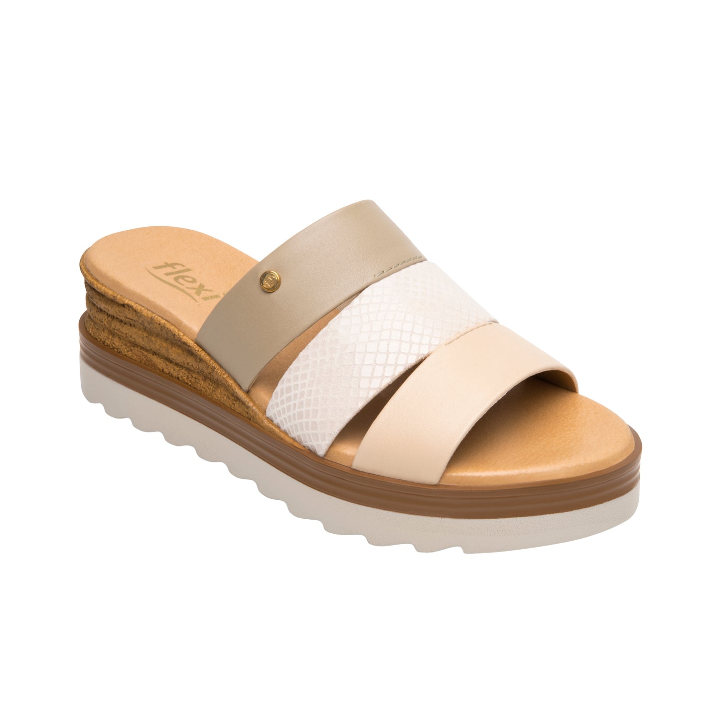 SANDALIA DAMA 127705 BEIGE MULTICOLOR MANAUS