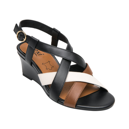 SANDALIA DAMA 128309 NEGRO MULTICOLOR GILMA