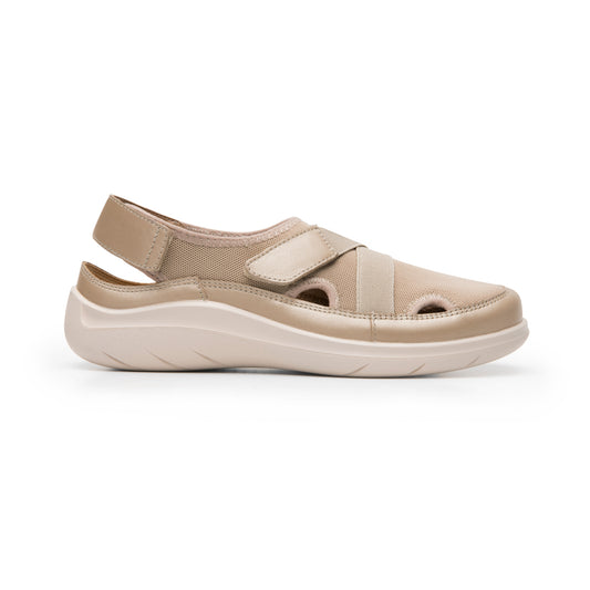 Zueco Adaptable Al Pie Flexi para Mujer con Frescura Estilo 128709 Beige