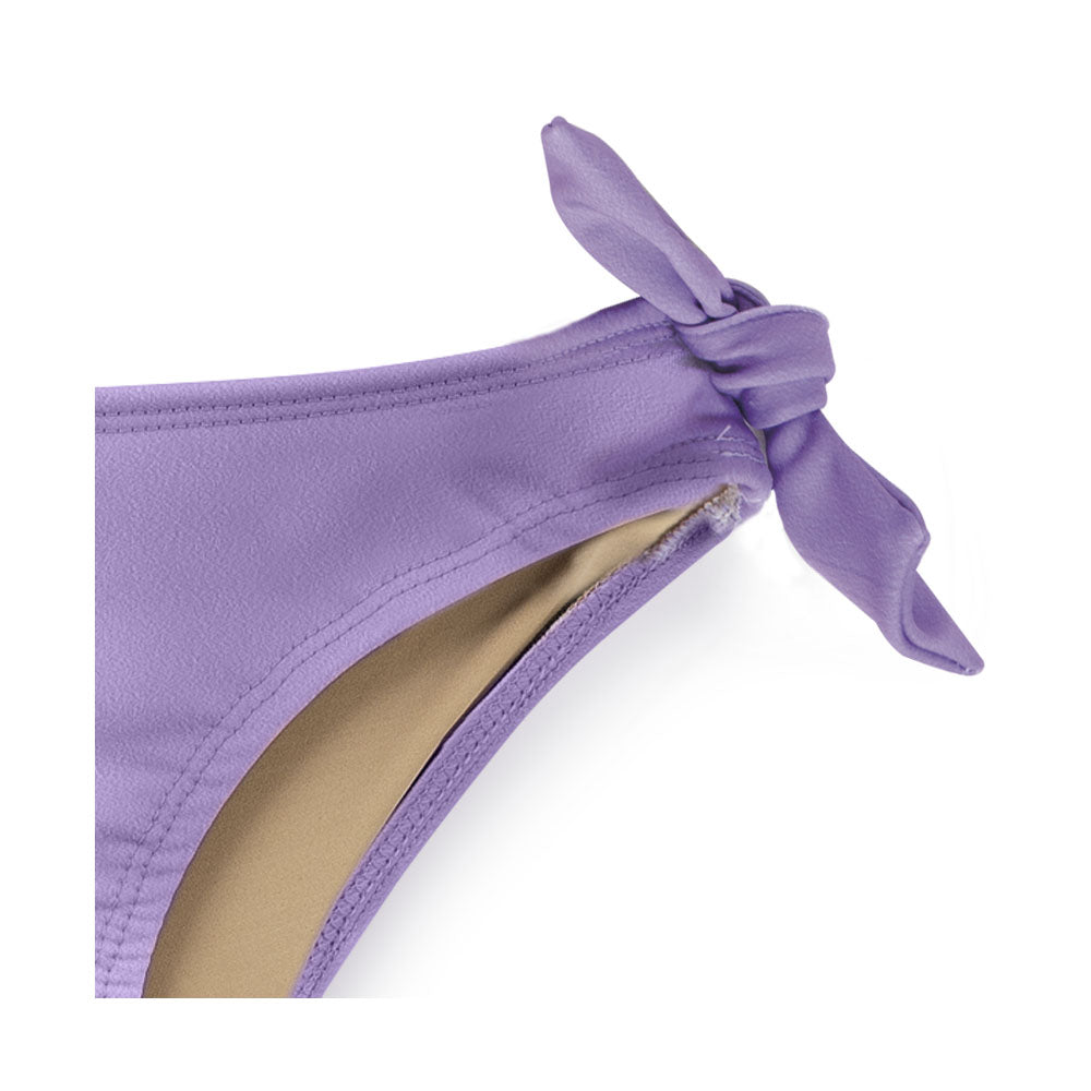 Bikini Coqueta para niña de poliéster lila con estampado de caritas