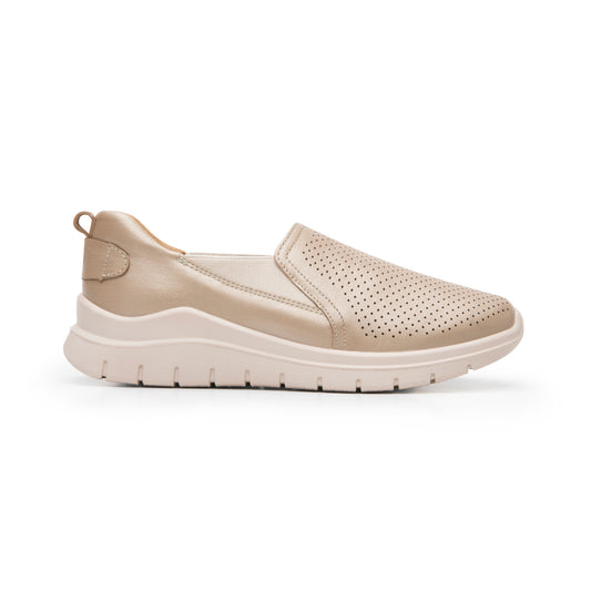Mocasín Confort Flexi para Mujer con 100% Piel Estilo 130210 Oro
