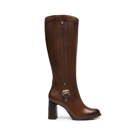 Bota Alta De Piel Flexi para Mujer Estilo 130614 Dark Tan