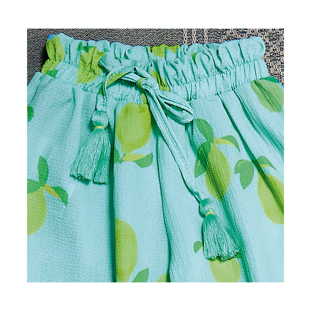 Conjunto Coqueta para niña de poliéster en  verde con estampado de limones